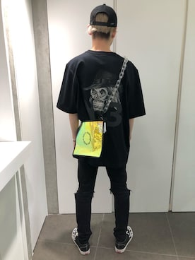 「DANKE SCHON（ダンケシェーン）のアイテム（バッグ）」を使った、ハヤカワカイさん（メンズ・175cm）の夏コーディネート