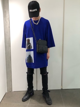 「DANKE SCHON（ダンケシェーン）のアイテム（バッグ）」を使った、ハヤカワカイさん（メンズ・173cm）の夏コーディネート