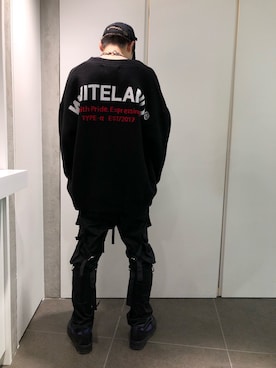 「WHITELAND（ホワイトランド）のアイテム（カーディガン/ボレロ）」を使った、ハヤカワカイさん（メンズ・173cm）の秋コーディネート