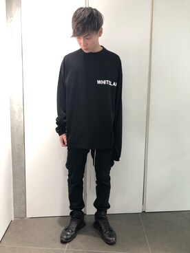 「WHITELAND（ホワイトランド）のアイテム（Tシャツ/カットソー）」を使った、ハヤカワカイさん（メンズ・173cm）の秋コーディネート