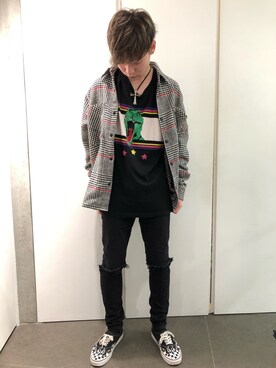 「DANKE SCHON（ダンケシェーン）のアイテム（トップス）」を使った、ハヤカワカイさん（メンズ・173cm）の秋コーディネート