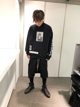 「L.H.P（エルエイチピー）のアイテム（スウェット）」を使った、ハヤカワカイさん（メンズ・173cm）の秋コーディネート