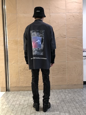 「L.H.P（エルエイチピー）のアイテム（帽子）」を使った、ハヤカワカイさん（メンズ・173cm）の冬コーディネート