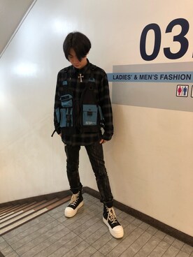 「DANKE SCHON（ダンケシェーン）のアイテム（その他アウター）」を使った、ハヤカワカイさん（メンズ・173cm）の冬コーディネート