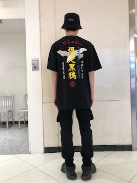 「L.H.P（エルエイチピー）のアイテム（帽子）」を使った、ハヤカワカイさん（メンズ・173cm）の冬コーディネート