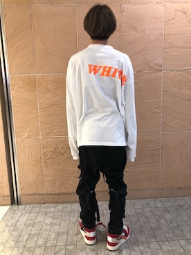 「WHITELAND（ホワイトランド）のアイテム（Tシャツ/カットソー）」を使った、ハヤカワカイさん（メンズ・173cm）の冬コーディネート