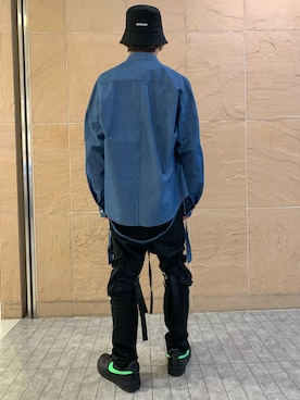 「L.H.P（エルエイチピー）のアイテム（帽子）」を使った、ハヤカワカイさん（メンズ・173cm）の冬コーディネート