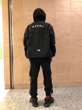 「Y-3（ワイスリー）のアイテム（ジャケット/アウター）」を使った、ハヤカワカイさん（メンズ・173cm）の春コーディネート