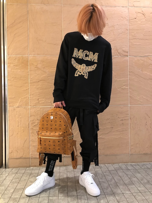 MCMエムシーエム リュック バッグパック スタッズ グリーン レザー MCM/エムシーエム/Stark サイドスタッズ バックパック/MINI