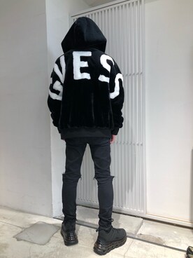 「Guess（ゲス）のアイテム（ジャケット/アウター）」を使った、ハヤカワカイさん（メンズ・173cm）の秋コーディネート