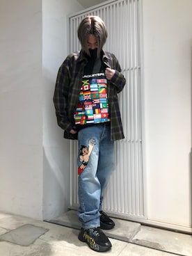 「BlackEyePatch（ブラックアイパッチ）のアイテム」を使った、ハヤカワカイさん（メンズ・173cm）の秋コーディネート