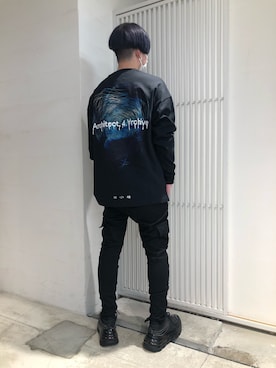 「DANKE SCHON（ダンケシェーン）のアイテム（スウェットパンツ）」を使った、ハヤカワカイさん（メンズ・173cm）の冬コーディネート