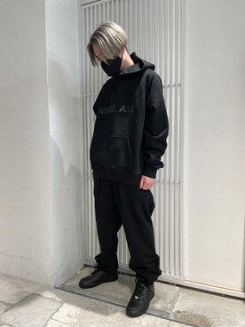 「WHITELAND（ホワイトランド）のWHITELAND/ホワイトランド/プリントパーカー（パーカー）」を使った、ハヤカワカイさん（メンズ・173cm）の冬コーディネート