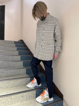 「NakedWolfe（ネイキッドウルフ）のアイテム」を使った、ハヤカワカイさん（メンズ・173cm）の春コーディネート