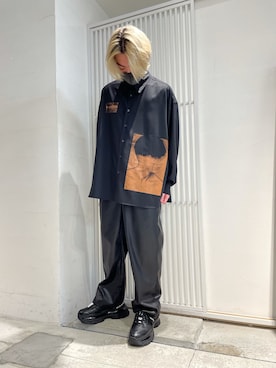 「DANKE SCHON（ダンケシェーン）のアイテム（スラックス）」を使った、ハヤカワカイさん（メンズ・173cm）の春コーディネート
