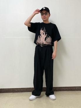 「DANKE SCHON（ダンケシェーン）のアイテム（スラックス）」を使った、ハヤカワカイさん（メンズ・173cm）の夏コーディネート