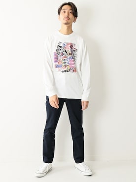 「VANS（バンズ）のアイテム（Tシャツ/カットソー）」を使った、HIRANAKAさん（メンズ・174cm）の秋コーディネート
