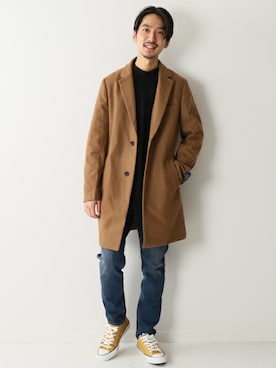 JOURNAL STANDARDのチェスターコート（ベージュ系）を使ったメンズ人気