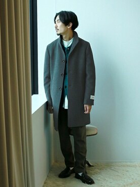 「FRED PERRY（フレッドペリー）のアイテム（ニット/セーター）」を使った、HIRANAKAさん（メンズ・174cm）の秋コーディネート