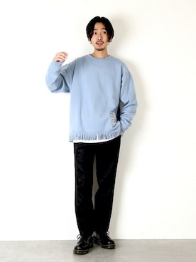 「DISCUS（ディスカス）のアイテム（スウェット）」を使った、HIRANAKAさん（メンズ・174cm）の春コーディネート