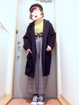「ohotoro」｜「アイテム（帽子）」を使った、ぷこさん（レディース・161cm）の冬コーディネート