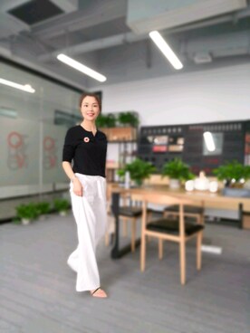 「通勤穿搭」｜「アイテム（パンプス）」を使った、豌豆妈妈さん（レディース・159cm）の夏コーディネート