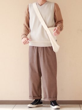 「FitUs（フィットアース）のアイテム」を使った、ダイチさん（メンズ・168cm）の春コーディネート