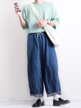 「HARE（ハレ）のアイテム（スリッポン）」を使った、ダイチさん（メンズ・168cm）の春コーディネート