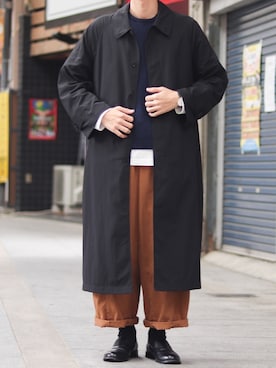 「アイテム（ステンカラーコート）」を使った、ダイチさん（メンズ・168cm・20代）の秋コーディネート