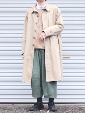 「アイテム（ステンカラーコート）」を使った、ダイチさん（メンズ・168cm・20代）の冬コーディネート