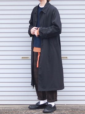 「Steven Alan（スティーブンアラン）のアイテム（ステンカラーコート）」を使った、ダイチさん（メンズ・168cm）の冬コーディネート