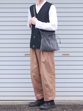「MHL.（エムエイチエル）のアイテム（ジャケット/アウター）」を使った、ダイチさん（メンズ・168cm）の冬コーディネート