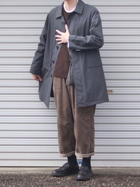 「アイテム（ステンカラーコート）」を使った、ダイチさん（メンズ・168cm・20代）の冬コーディネート
