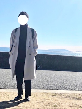 「ビットローファー」｜「アイテム（チェスターコート）」を使った、お気のdogさん（メンズ・176cm）の冬コーディネート
