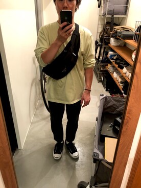 「O（オー）のアイテム（パンツ）」を使った、さんさん（メンズ・164cm）の秋コーディネート