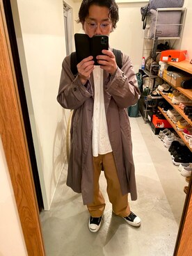 「le（ル）のアイテム（パンツ）」を使った、さんさん（メンズ・164cm）の春コーディネート