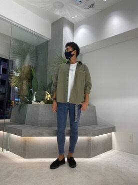 「#Re:room（リルーム）のリルームトーキョーロゴロングベルト（ベルト）」を使った、ATSUSHIさん（メンズ・174cm）の秋コーディネート