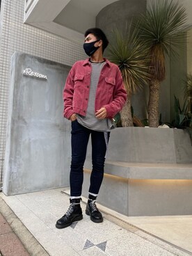 「#Re:room（リルーム）のリルームトーキョーロゴロングベルト（ベルト）」を使った、ATSUSHIさん（メンズ・174cm）の秋コーディネート