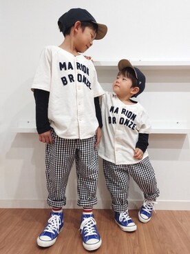 「ARCH & LINE（アーチアンドライン）のアイテム（帽子）」を使った、Nana…Haku…‪‪さん（キッズ・110cm）の春コーディネート