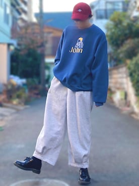 「CASPER JOHN」｜「アイテム（キャップ）」を使った、てんぱのさん（メンズ・168cm）の冬コーディネート