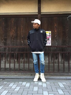 「ビッグサイズコーデ」｜「アイテム（ブルゾン）」を使った、京都くんさん（メンズ・172cm）の秋コーディネート