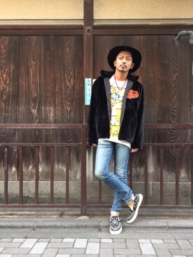 「ビッグサイズコーデ」｜「アイテム（ブルゾン）」を使った、京都くんさん（メンズ・172cm）の秋コーディネート
