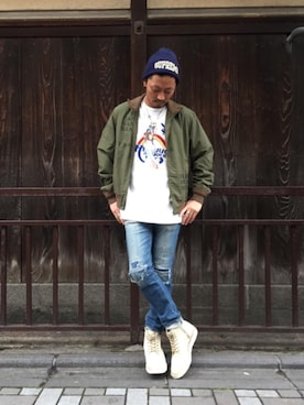 京都くんさん（メンズ・172cm）の春コーディネート