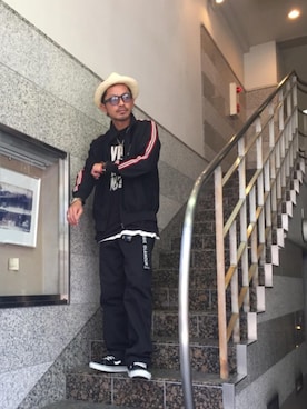 「ハットコーデ」｜「アイテム（ブルゾン）」を使った、京都くんさん（メンズ・172cm）の春コーディネート