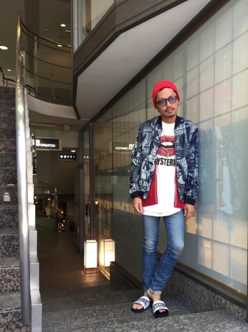 HYSTERIC GLAMOUR（ヒステリックグラマー）の「HG POSTERS総柄 リブ