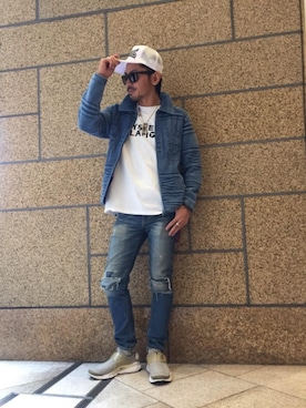 キャップを使った インディゴコーデ のメンズ人気ファッションコーディネート Wear