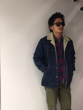 「HYSTERIC GLAMOUR（ヒステリックグラマー）のREVOLUTION SOUNDS刺繍 CPOシャツ（シャツ/ブラウス）」を使った、京都くんさん（メンズ・172cm）の秋コーディネート