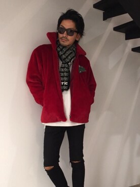 「マフラーコーデ」｜「アイテム（ブルゾン）」を使った、京都くんさん（メンズ・172cm）の秋コーディネート