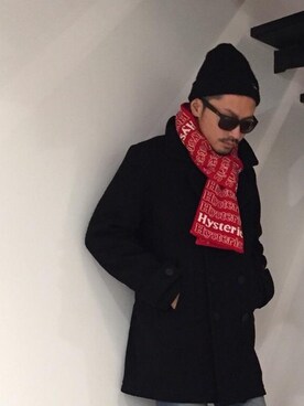 「マフラーコーデ」｜「アイテム（財布/小物）」を使った、京都くんさん（メンズ・172cm）の秋コーディネート