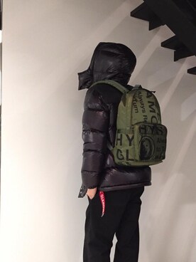 「コラボレーション」｜「アイテム（ダウンジャケット/コート）」を使った、京都くんさん（メンズ・172cm）の秋コーディネート